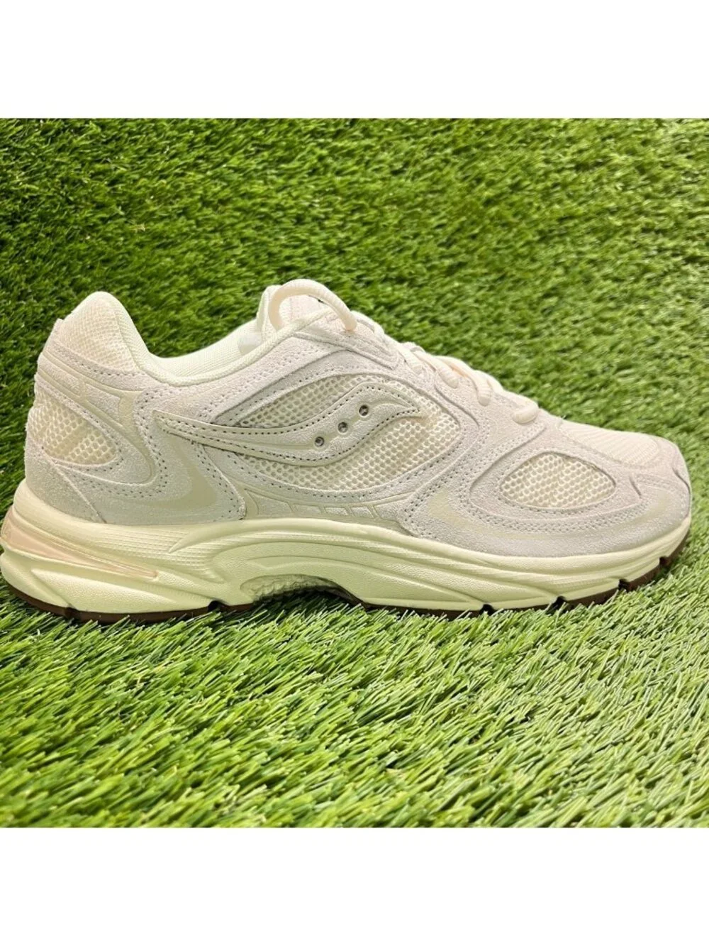 Saucony Grid Jazz 9 Mens Size 10.5 Ivory Athletic Running Walking Shoes Sneakers